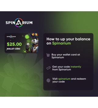 Spinarium.com $25 Wallet Card Code Key GLOBAL